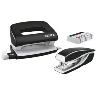 Produktbild för Leitz WOW NeXXt Mini - bordstillbehörsuppsättning - 10 ark - 2 hål - metall - svart