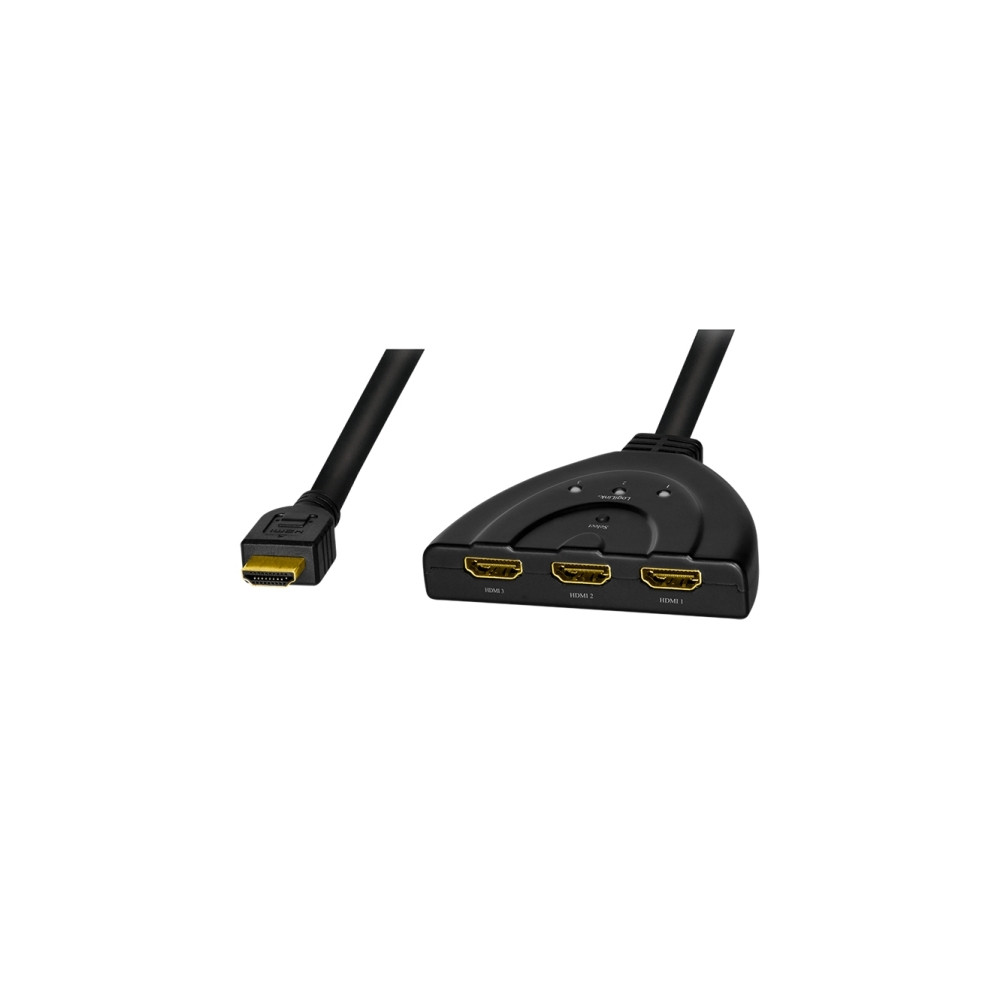 Produktbild för LogiLink - video/ljudsplitter/switch - 3 portar
