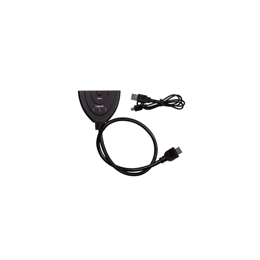 Produktbild för LogiLink - video/ljudsplitter/switch - 3 portar