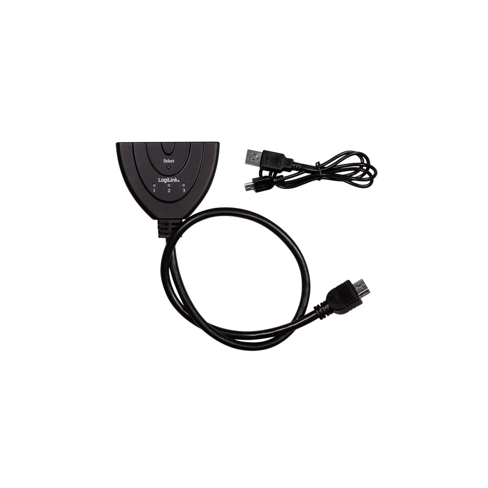 Produktbild för LogiLink - video/ljudsplitter/switch - 3 portar