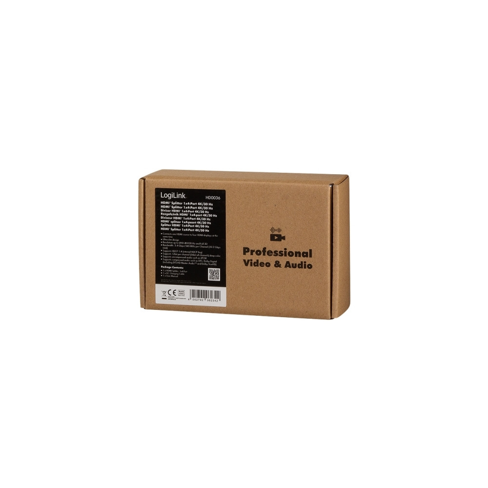 Produktbild för LogiLink - video/audiosplitter - 4 portar