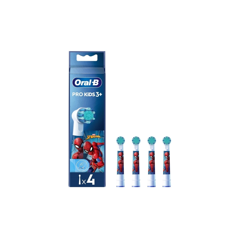 Produktbild för Oral-B Kids Pro Kids3+, 4 styck, Multifärg, Vit, Spider-Man,...