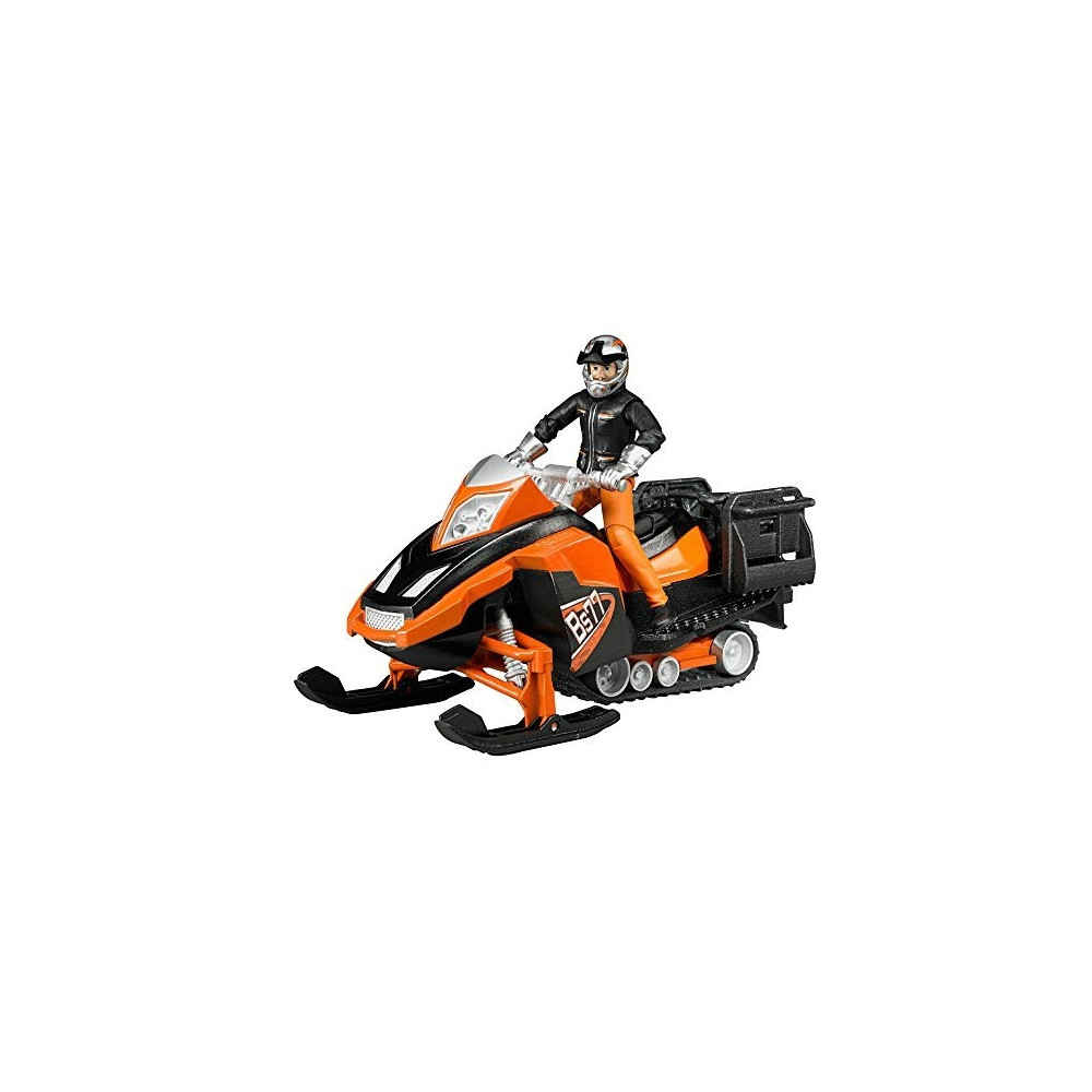 Produktbild för BRUDER Snowmobil w. Fahrer u. Ausst.| 63101, Snöskrapa model...