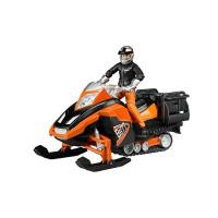 Produktbild för BRUDER Snowmobil w. Fahrer u. Ausst.| 63101, Snöskrapa model...