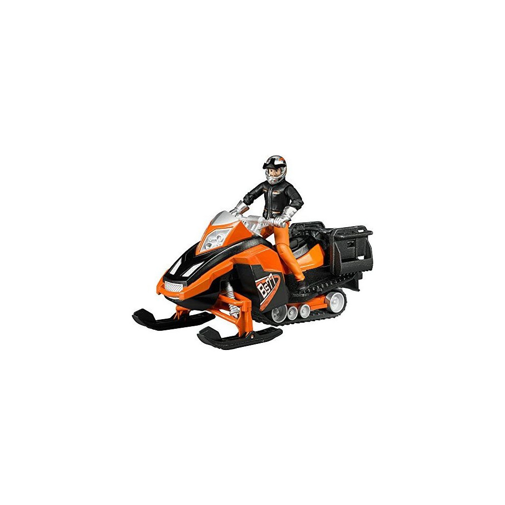 Produktbild för BRUDER Snowmobil w. Fahrer u. Ausst.| 63101, Snöskrapa model...