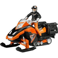 Produktbild för BRUDER Snowmobil w. Fahrer u. Ausst.| 63101, Snöskrapa model...
