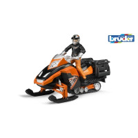 Produktbild för BRUDER Snowmobil w. Fahrer u. Ausst.| 63101, Snöskrapa model...