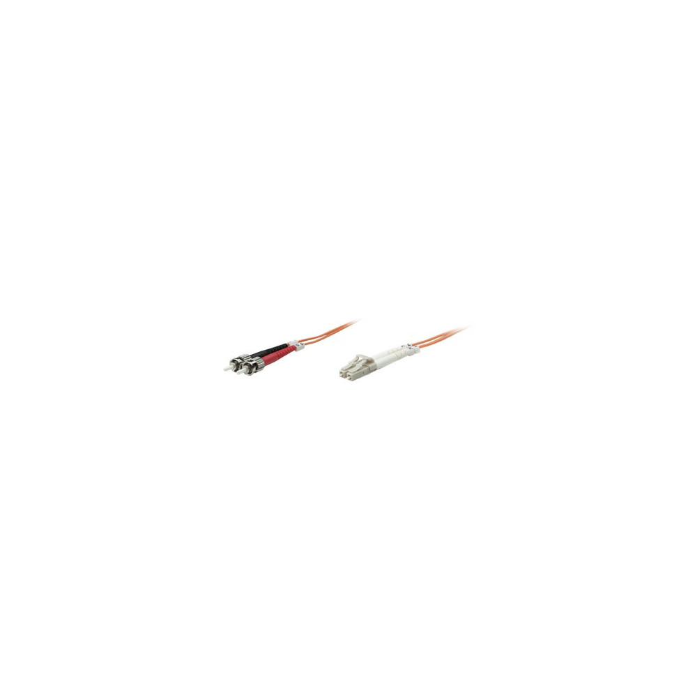 Produktbild för Intellinet Fiber Optic Patch Cable, OM2, LC/ST, 3m, Orange, Duplex, Multimode, 50/125 µm, LSZH, Fibre, Lifetime Warranty, Polybag - patch-kabel - 3 m