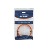 Produktbild för Intellinet Fiber Optic Patch Cable, OM2, LC/ST, 3m, Orange, Duplex, Multimode, 50/125 µm, LSZH, Fibre, Lifetime Warranty, Polybag - patch-kabel - 3 m
