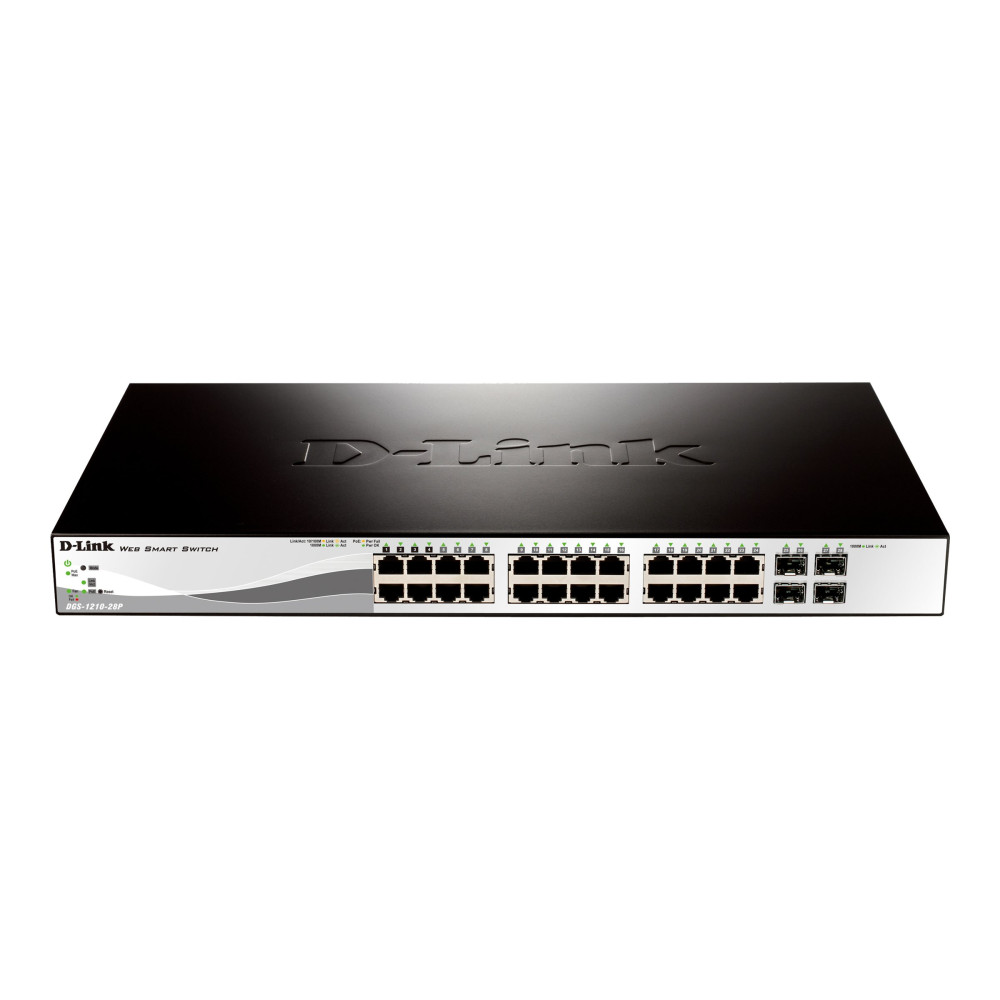 Produktbild för D-Link Web Smart DGS-1210-28P - switch - 24 portar - Administrerad - rackmonterbar