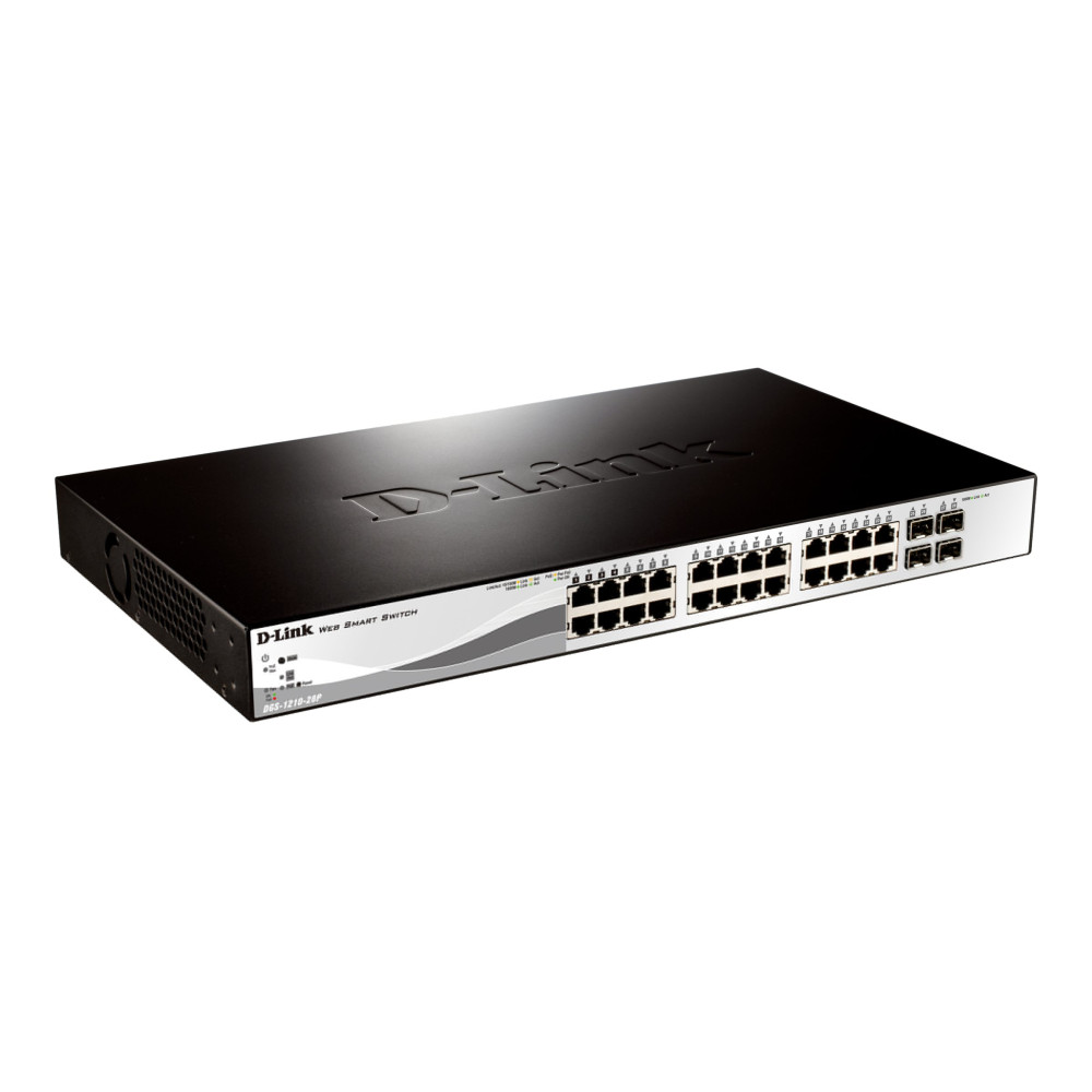 Produktbild för D-Link Web Smart DGS-1210-28P - switch - 24 portar - Administrerad - rackmonterbar