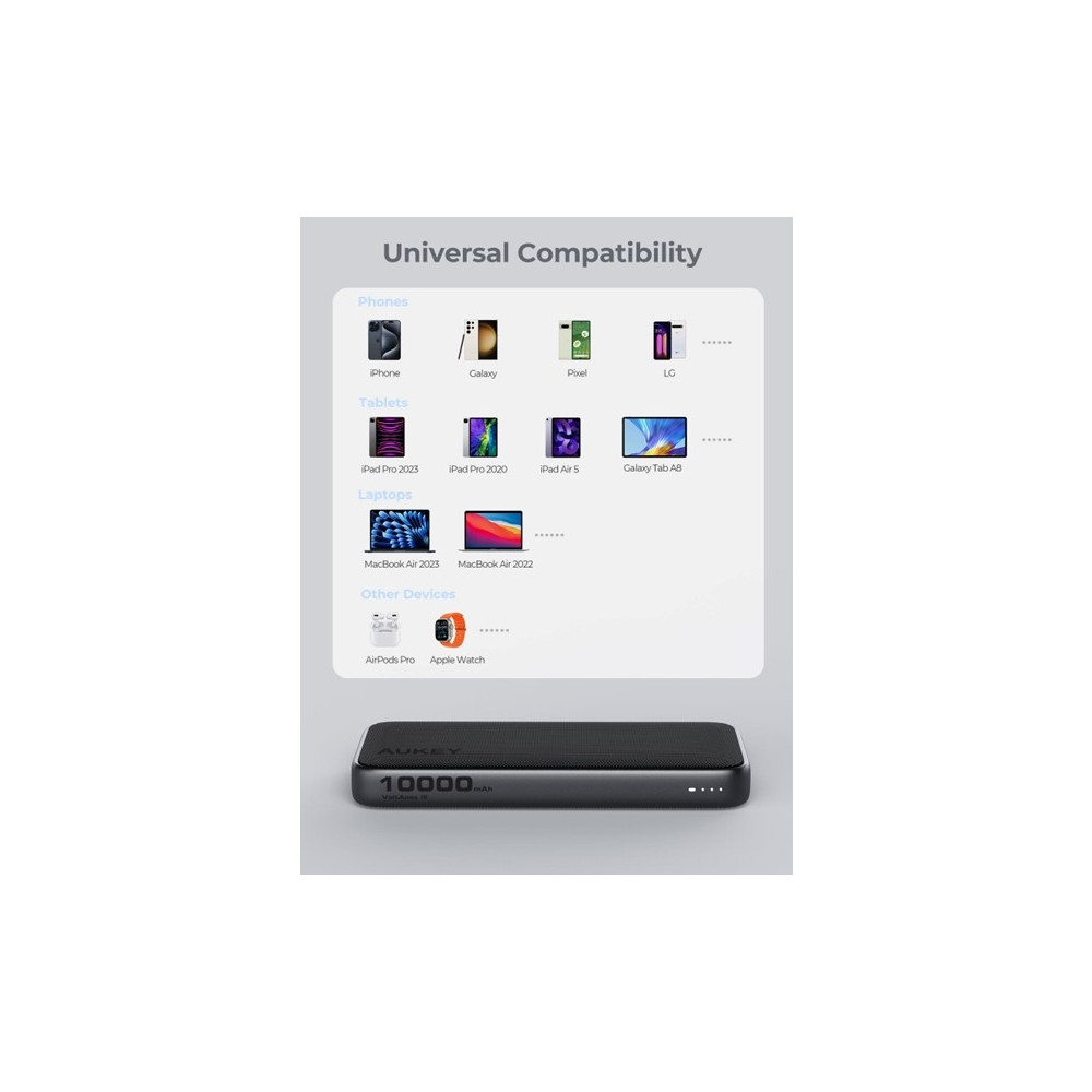 Produktbild för Aukey PB-Y46 power bank - snabbladdning - USB, USB-C - 37 Watt
