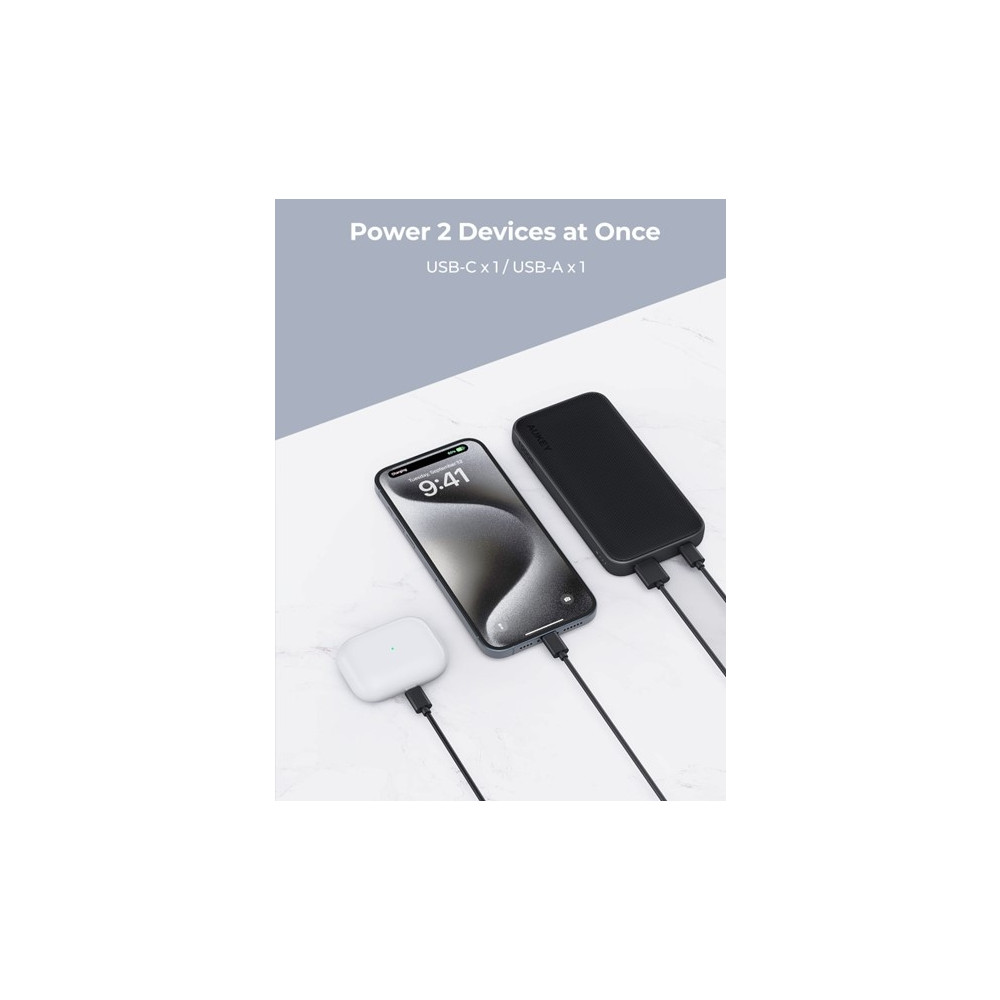 Produktbild för Aukey PB-Y46 power bank - snabbladdning - USB, USB-C - 37 Watt