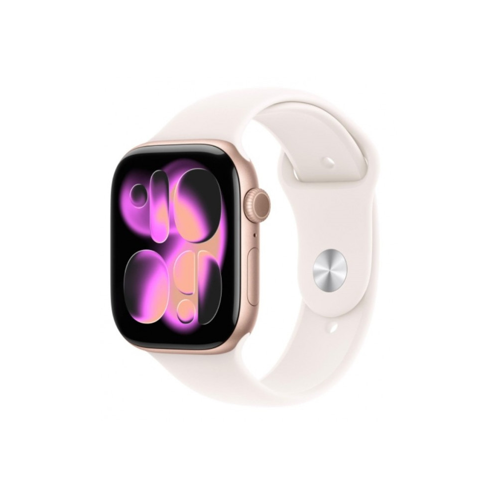 Produktbild för Apple Watch Series 11 (GPS + Cellular) - guldrosa aluminium - smart klocka med sportband - lätt rouge - 64 GB