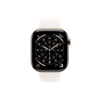 Produktbild för Apple Watch Series 11 (GPS + Cellular) - guld titan - smart klocka med sportband - lätt rouge - 64 GB