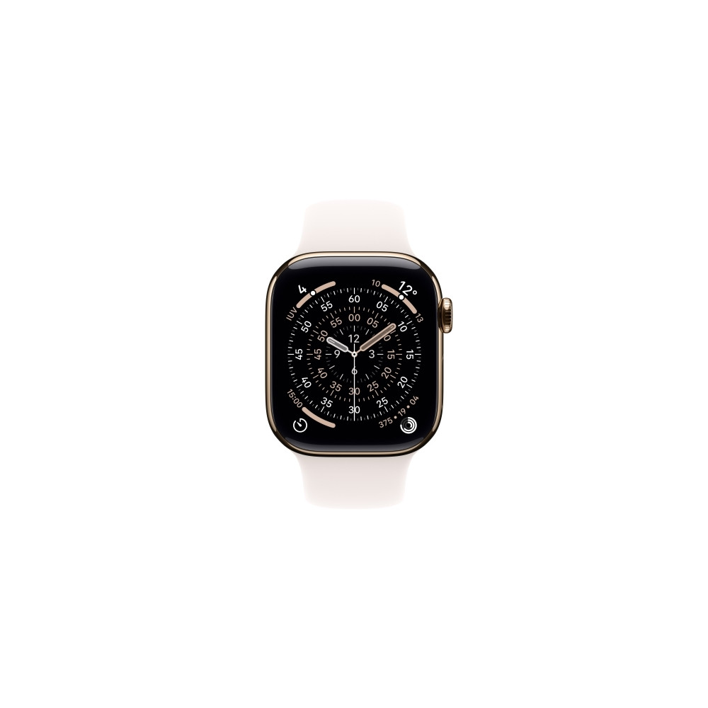 Produktbild för Apple Watch Series 11 (GPS + Cellular) - guld titan - smart klocka med sportband - lätt rouge - 64 GB