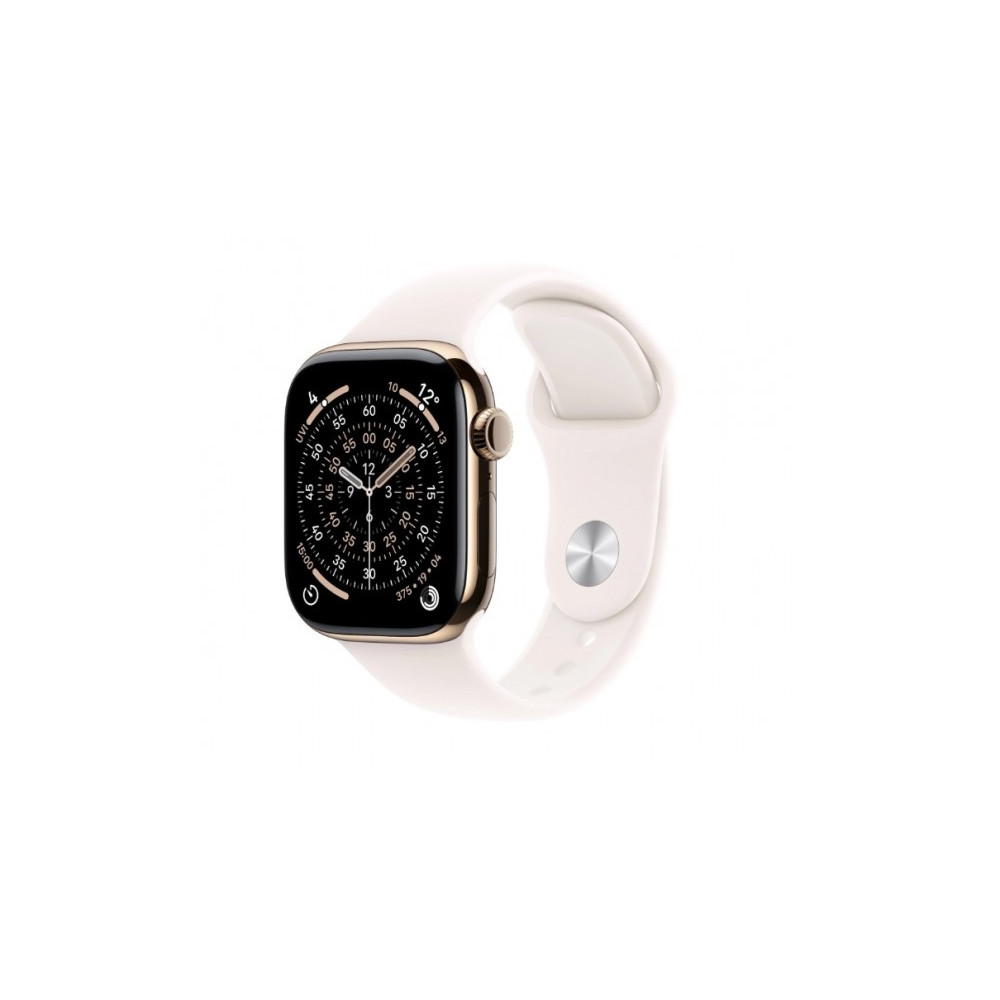 Produktbild för Apple Watch Series 11 (GPS + Cellular) - guld titan - smart klocka med sportband - lätt rouge - 64 GB