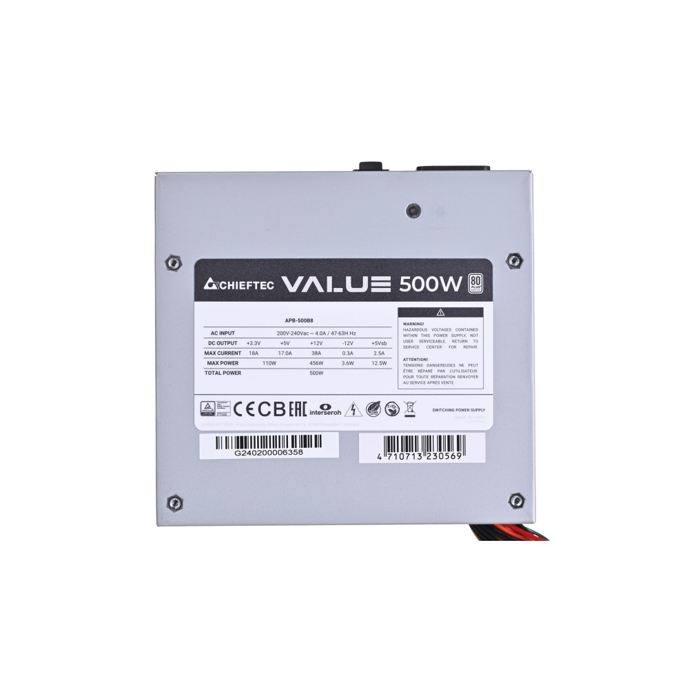 Produktbild för Chieftec VALUE SERIES APB-500B8 - nätaggregat - 500 Watt