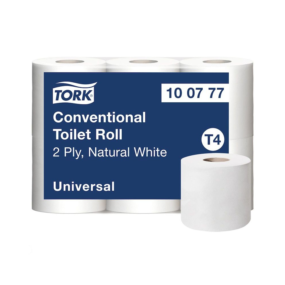 Produktbild för Toalettpapper Tork T4 Universal, 2-lagers, oblekt, FSC Återv...