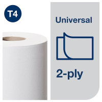 Produktbild för Toalettpapper Tork T4 Universal, 2-lagers, oblekt, FSC Återv...