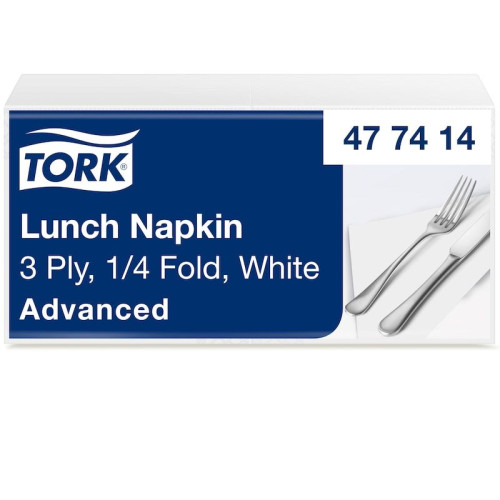 TORK Tork mjuk lunchservetter 33x33 cm, vit