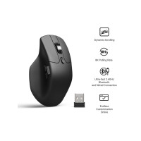 Produktbild för Keychron M6 - mus - 2.4 GHz, USB-C, Bluetooth 5.3 - svart