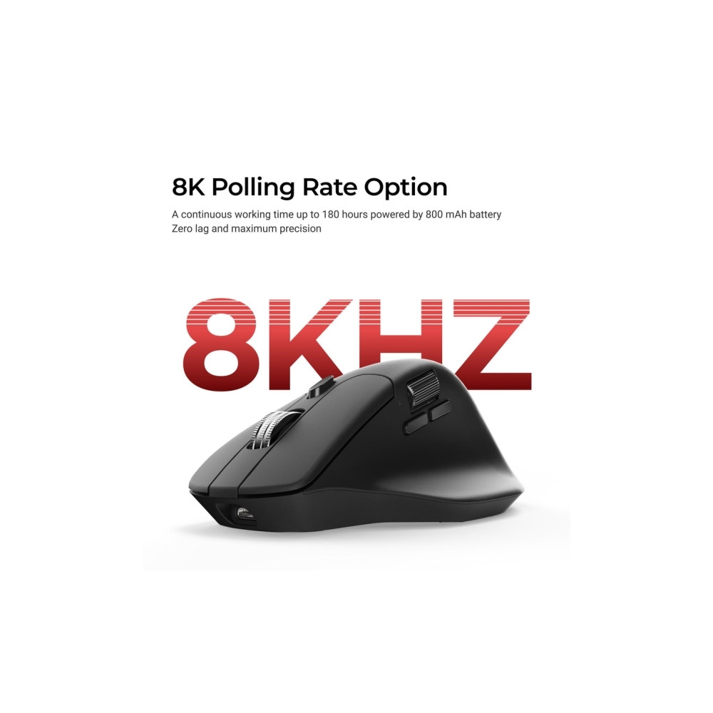 Produktbild för Keychron M6 - mus - 2.4 GHz, USB-C, Bluetooth 5.3 - svart