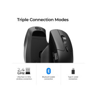 Produktbild för Keychron M6 - mus - 2.4 GHz, USB-C, Bluetooth 5.3 - svart