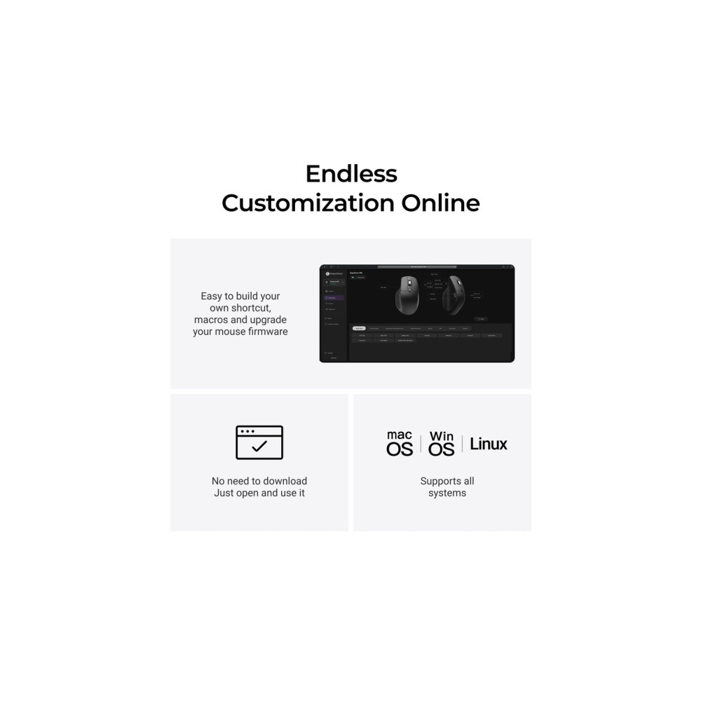 Produktbild för Keychron M6 - mus - 2.4 GHz, USB-C, Bluetooth 5.3 - svart