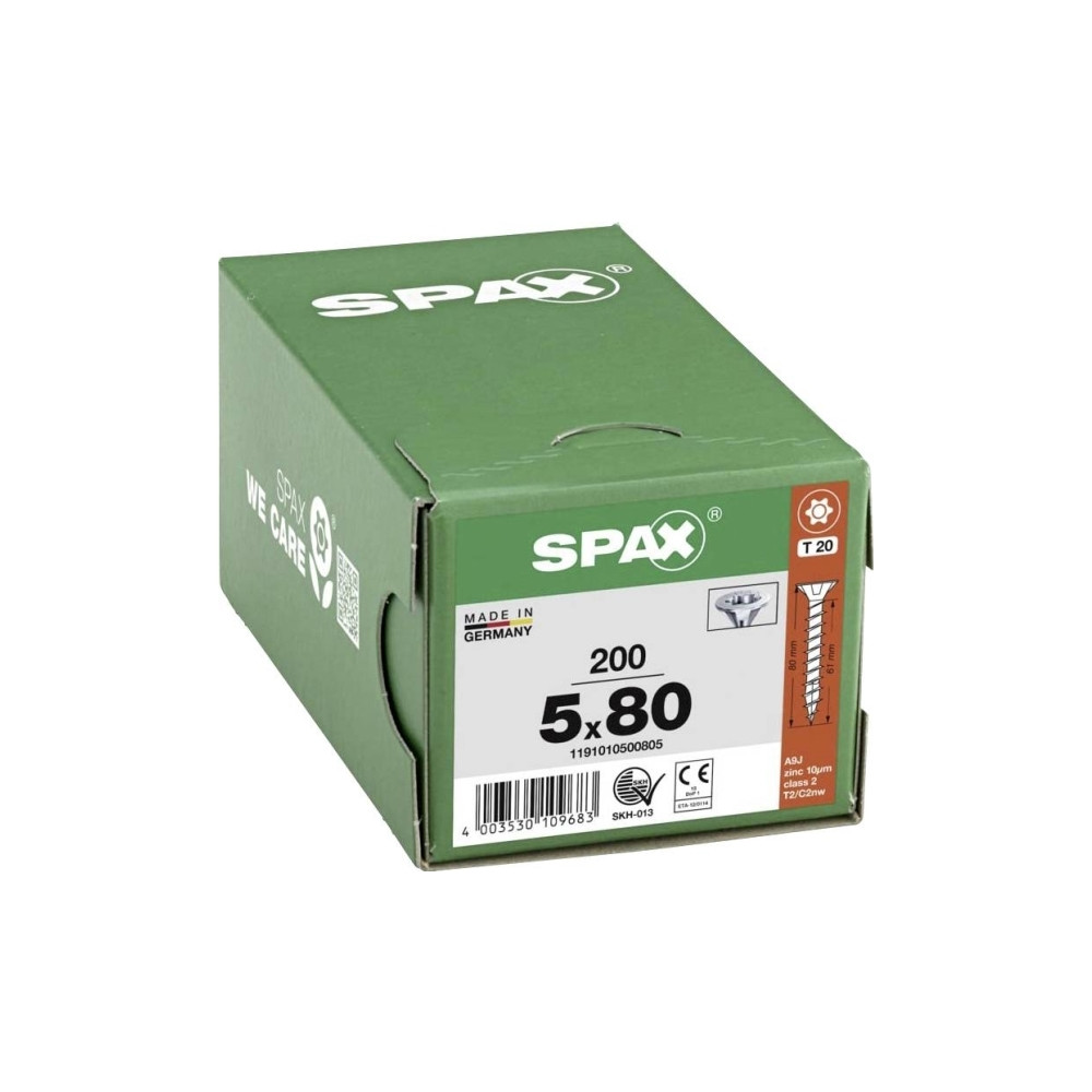 Produktbild för SPAX 1191010500805 Träskruv 5 mm 80 mm T-STAR Plus Stål WIRO...