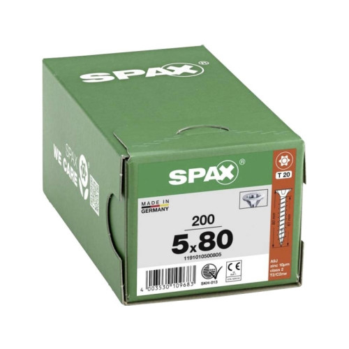 Spax SPAX 1191010500805 Träskruv 5 mm 80 mm T-STAR Plus Stål WIRO...