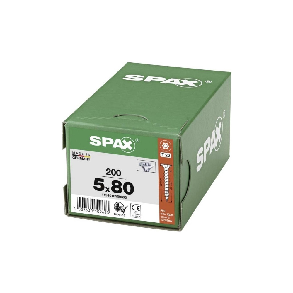 Produktbild för SPAX 1191010500805 Träskruv 5 mm 80 mm T-STAR Plus Stål WIRO...