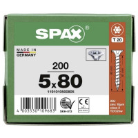 Produktbild för SPAX 1191010500805 Träskruv 5 mm 80 mm T-STAR Plus Stål WIRO...