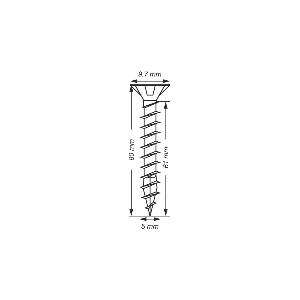 Produktbild för SPAX 1191010500805 Träskruv 5 mm 80 mm T-STAR Plus Stål WIRO...