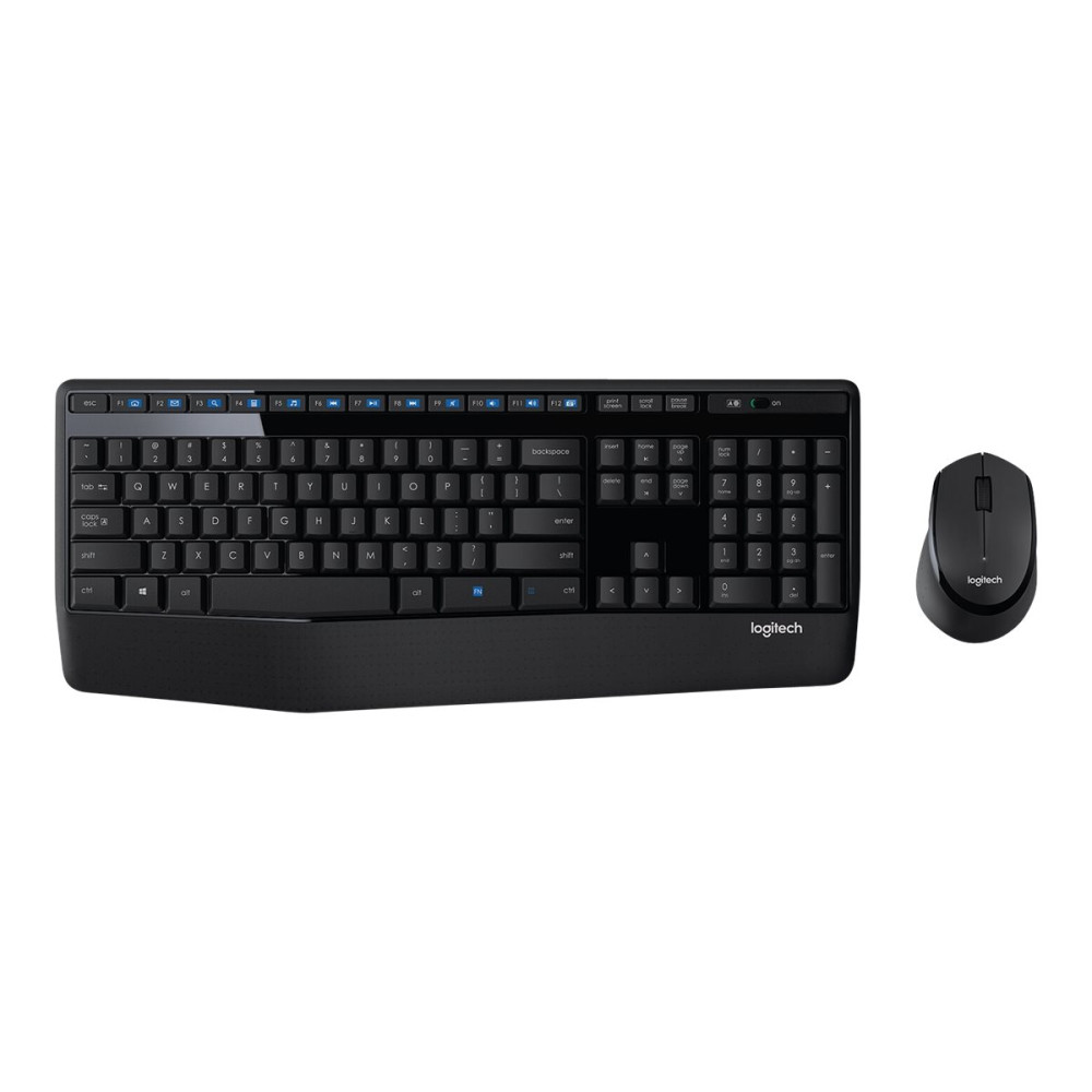 Produktbild för Logitech Wireless Combo MK345 - sats med tangentbord och mus - fransk - svart, blå Inmatningsenhet