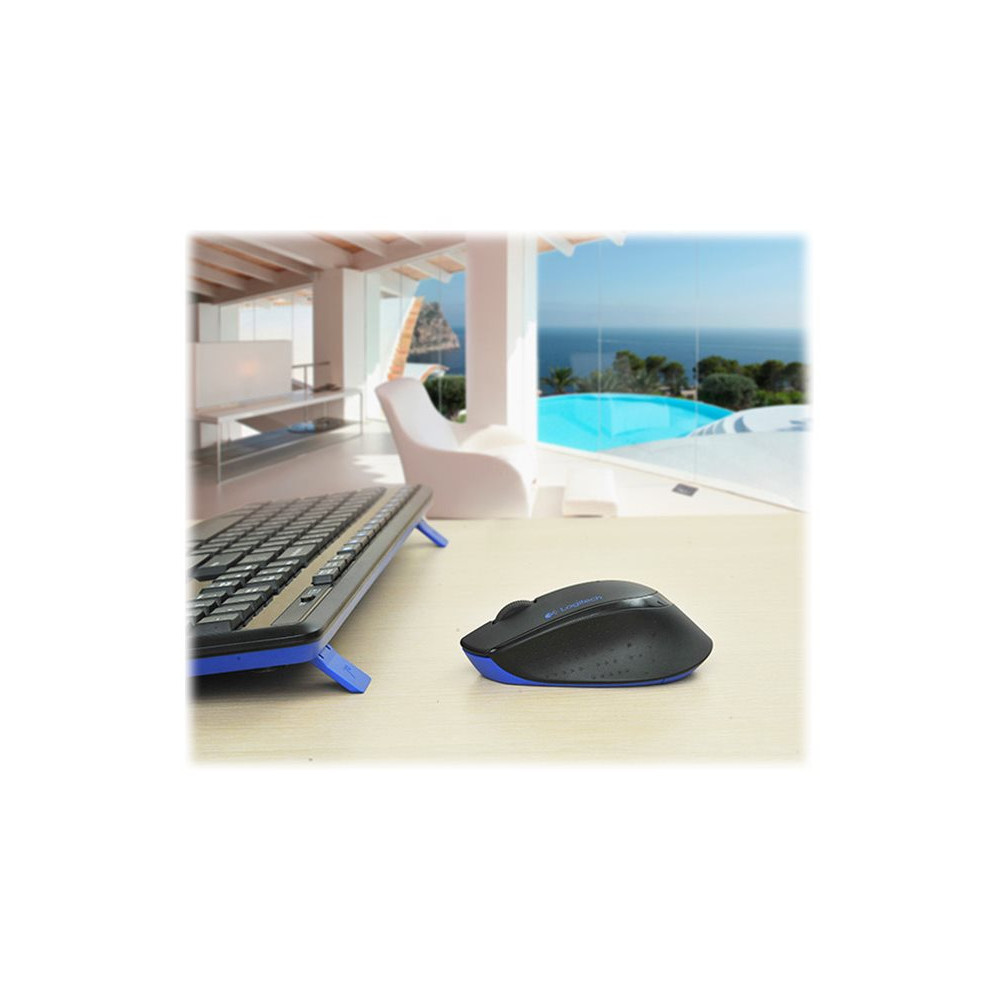 Produktbild för Logitech Wireless Combo MK345 - sats med tangentbord och mus - fransk - svart, blå Inmatningsenhet