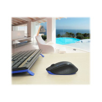 Produktbild för Logitech Wireless Combo MK345 - sats med tangentbord och mus - fransk - svart, blå Inmatningsenhet