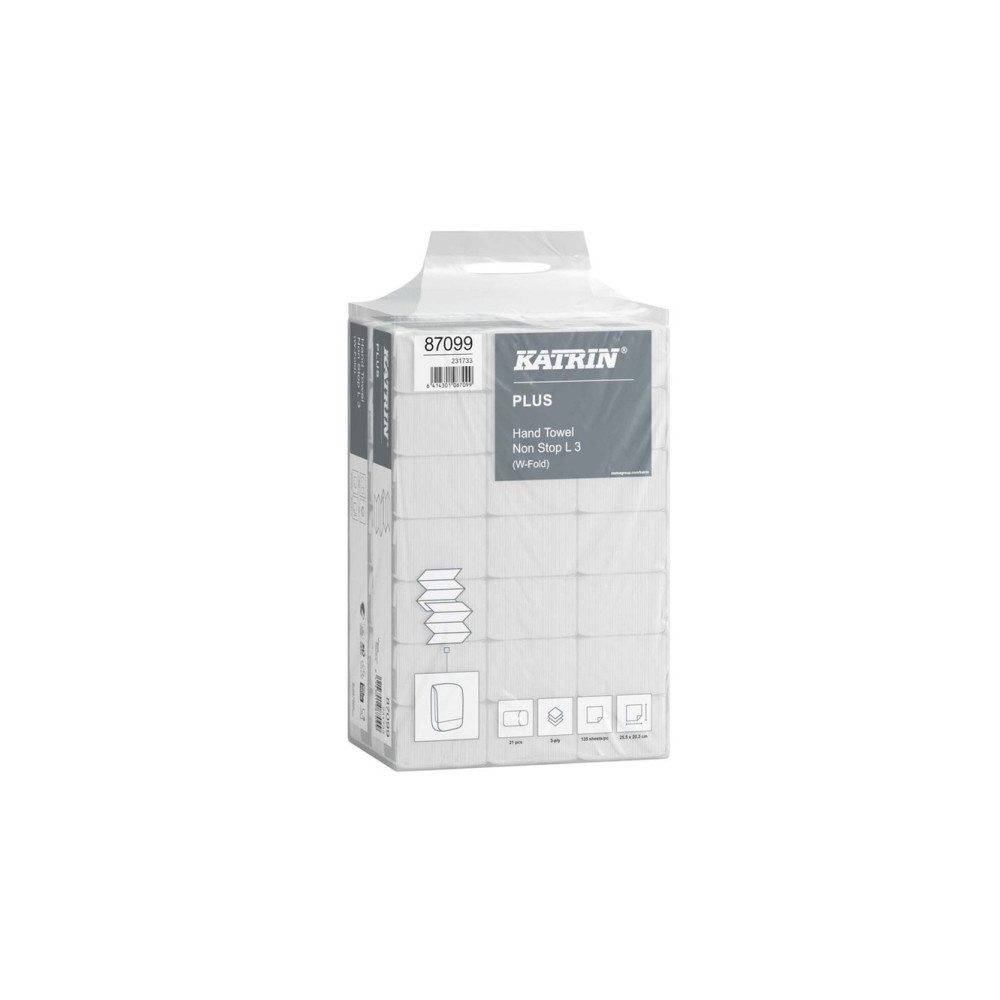 Produktbild för Handdukar Katrin Plus Non-Stop Vikduk 3-lagers L34xB20,3xD8,...