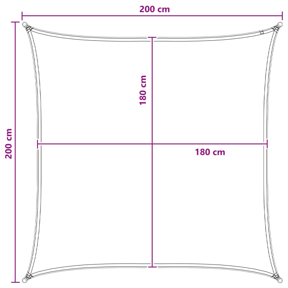 Produktbild för Solsätt segel Ljusgrå och vit. 2 x 2 m HDPE