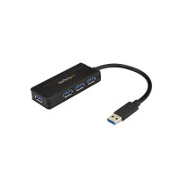 Produktbild för StarTech.com USB 3.0-hubb med 4 portar - Minihubb med laddningsport - Strömadapter medföljer - hubb - 4 portar