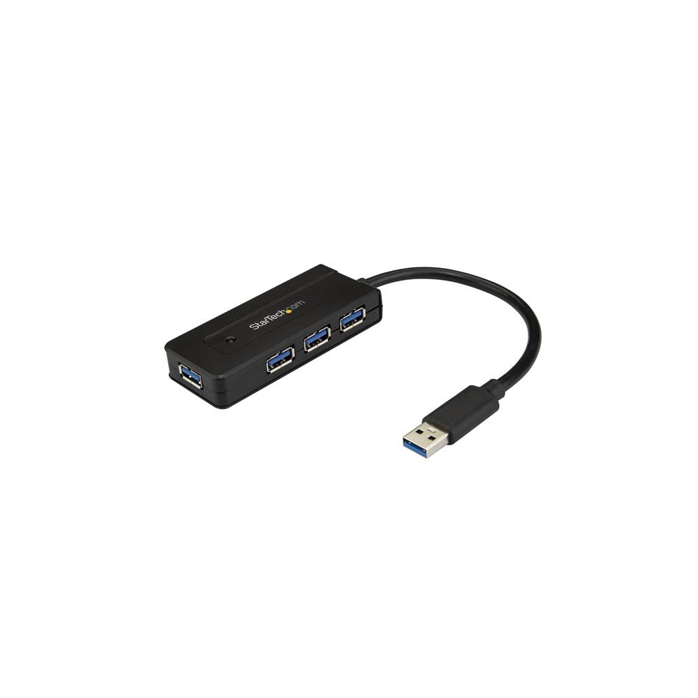 Produktbild för StarTech.com USB 3.0-hubb med 4 portar - Minihubb med laddningsport - Strömadapter medföljer - hubb - 4 portar