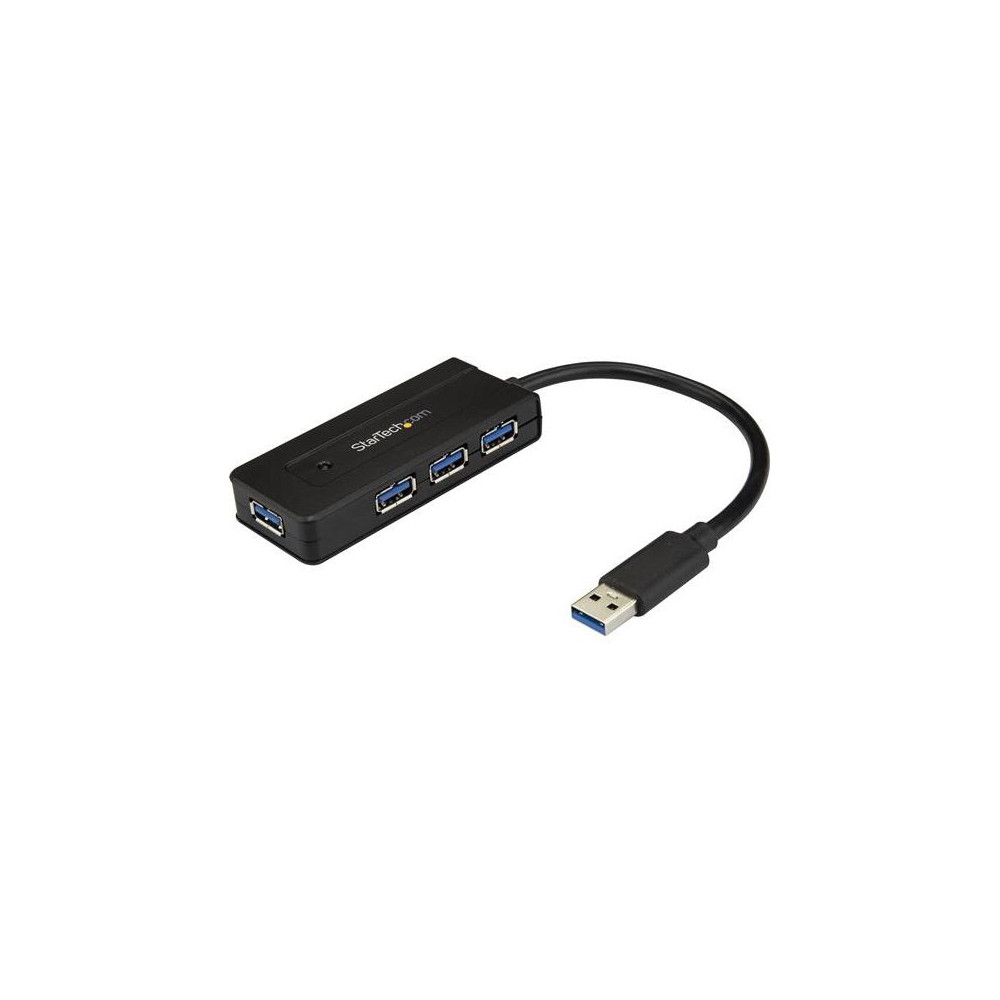 Produktbild för StarTech.com USB 3.0-hubb med 4 portar - Minihubb med laddningsport - Strömadapter medföljer - hubb - 4 portar