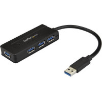 Produktbild för StarTech.com USB 3.0-hubb med 4 portar - Minihubb med laddningsport - Strömadapter medföljer - hubb - 4 portar