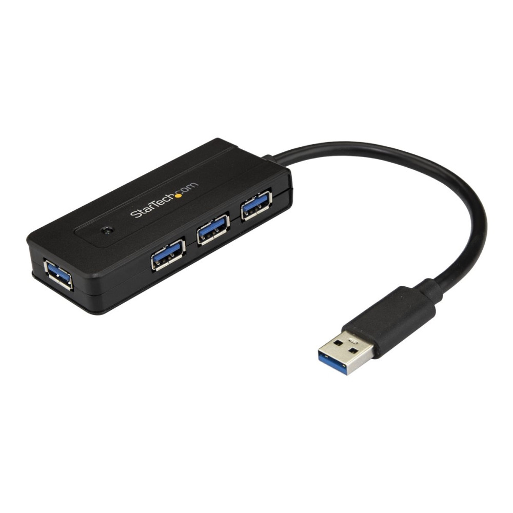 Produktbild för StarTech.com USB 3.0-hubb med 4 portar - Minihubb med laddningsport - Strömadapter medföljer - hubb - 4 portar