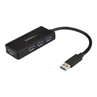 Produktbild för StarTech.com USB 3.0-hubb med 4 portar - Minihubb med laddningsport - Strömadapter medföljer - hubb - 4 portar
