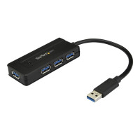 Produktbild för StarTech.com USB 3.0-hubb med 4 portar - Minihubb med laddningsport - Strömadapter medföljer - hubb - 4 portar