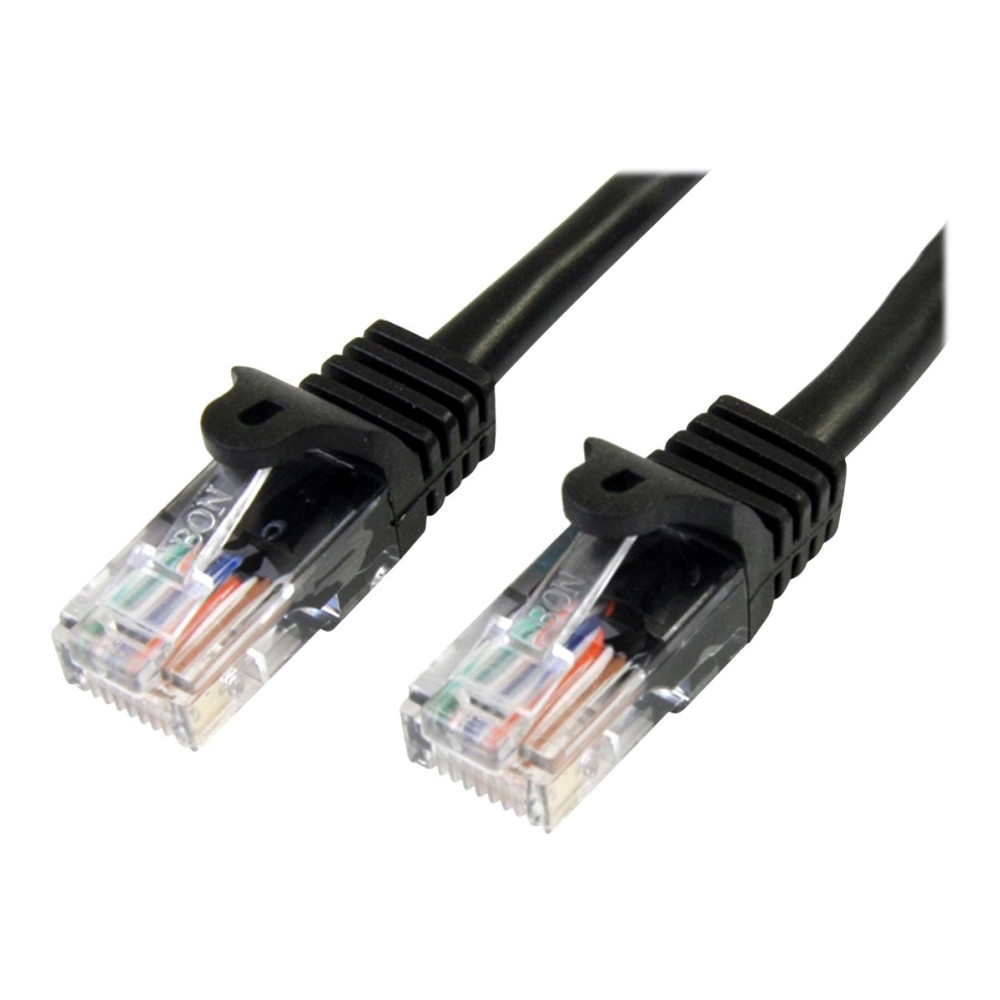 Produktbild för StarTech.com Cat5e patchkabel med hakfria RJ45-kontakter – 2 m, svart - patch-kabel - 2 m - svart