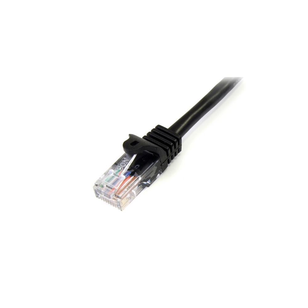 Produktbild för StarTech.com Cat5e patchkabel med hakfria RJ45-kontakter – 2 m, svart - patch-kabel - 2 m - svart