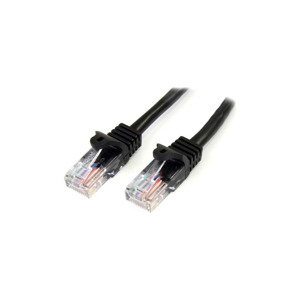 Produktbild för StarTech.com Cat5e patchkabel med hakfria RJ45-kontakter – 2 m, svart - patch-kabel - 2 m - svart