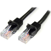 Produktbild för StarTech.com Cat5e patchkabel med hakfria RJ45-kontakter – 2 m, svart - patch-kabel - 2 m - svart